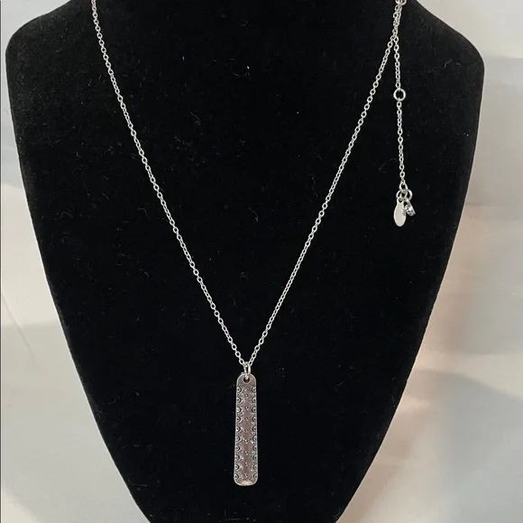 Justin Boots Silver Chain Necklace with Bar Pendant - Picture 1 of 2